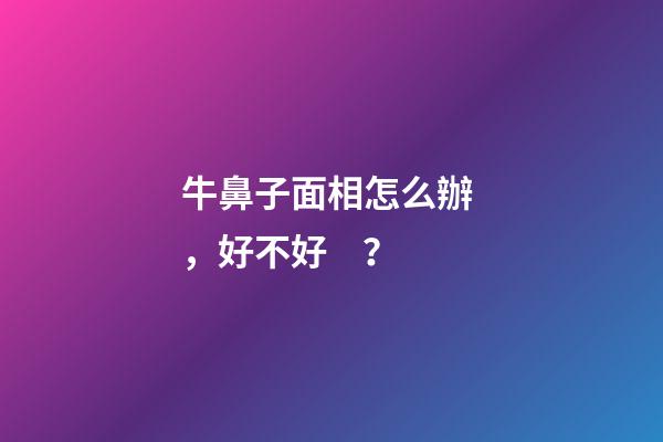 牛鼻子面相怎么辦，好不好？